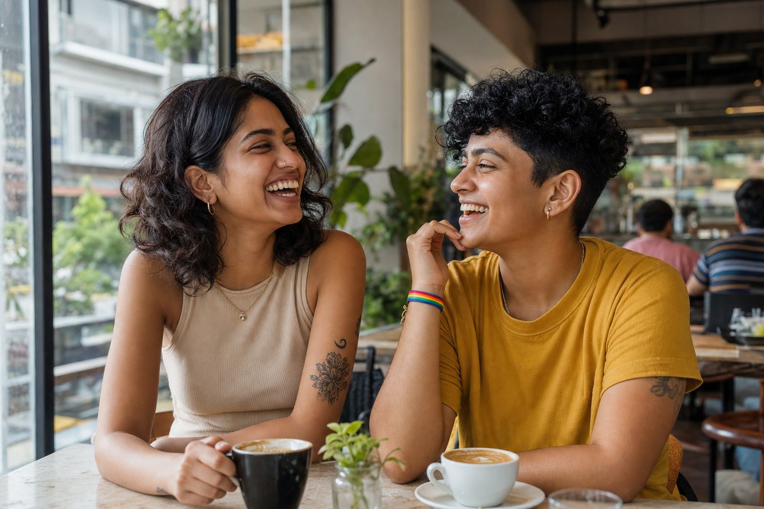Two verified community members enjoying a coffee date